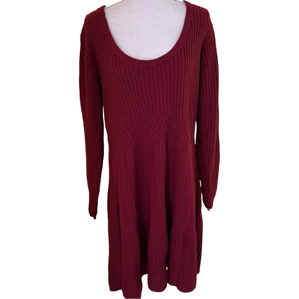 Lane Bryant Rust Red Long Sleeve Aline Sweater Dress 22/24